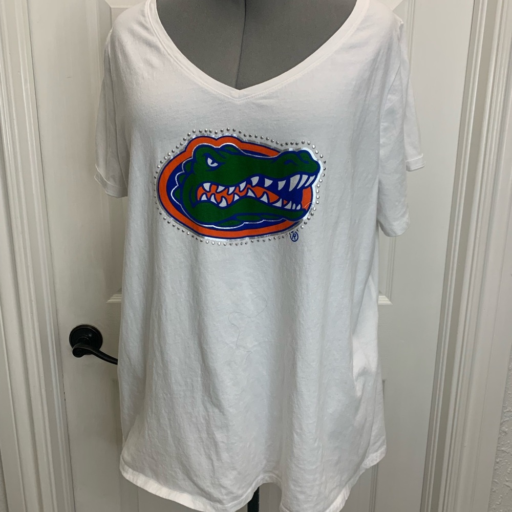 J.America White Florida Gators V-Neck T-Shirt